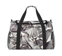 Glitter Abstract Diamond Crystal Pattern Hand Travel Bag - Large Reusable Shopping Tote Bag, Perfect for Outdoor Activities, Sports, Camping & Groceries, Black, One Size