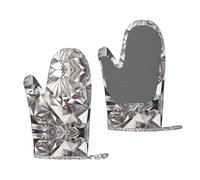 Glitter Abstract Diamond Crystal Pattern Heat-resistant gloves, suitable for ovens and microwaves