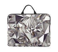 Glitter Abstract Diamond Crystal Pattern Print 14in Laptop Case Sleeve Portable Computer Bag School Office Travel Work Daily Use