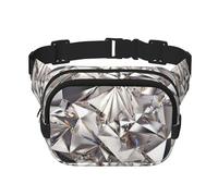 Glitter Abstract Diamond Crystal Pattern Print Bag Waist Fanny Pack - Keeper Large Fashion Bumbag for Women Men,Adjustable Waist Bag Running Walking Outdoor