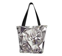 Glitter Abstract Diamond Crystal Pattern Print Comfortable Carry Shoulder Bag Beach Handbag Travel Work Casual Daily Use Trendy