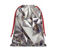 Glitter Abstract Diamond Crystal Pattern Print Gift Drawstring Bag Reusable Pouch Party Favors Birthdays Weddings Daily Sack