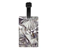 Glitter Abstract Diamond Crystal Pattern Print Luggage Tag for Suitcases Daily Use Identification Labels Airports Travel Bag Tags