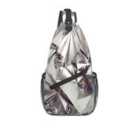 Glitter Abstract Diamond Crystal Pattern Print Men Women Cross Chest Bag Diagonally Sling Backpack Travel Running Daily Use