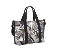 Glitter Abstract Diamond Crystal Pattern Print Travel Hand Bag for Women Men Lightweight Foldable for Weekend Trips Gym Vacation