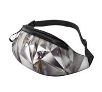 Glitter Abstract Diamond Crystal Pattern Print Unisex Waist Bag Travel Accessory Fits Sunglasses Keys Power Banks Phones Pack