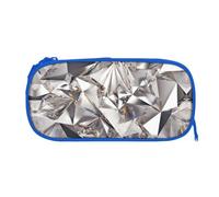 Glitter Abstract Diamond Crystal Pattern Print Zipper Large Pencil Case,Durable Stationery Pencilcase Bag,Multifunctional Pencilcase Bag Penbag For School College Office Adult Girls And Boys
