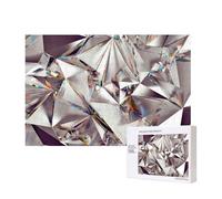 Glitter Abstract Diamond Crystal Pattern Printed,300 Pieces Wooden Jigsaw Family Game Jigsaw Puzzles for Adults Teens Home Decor