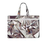 Glitter Abstract Diamond Crystal Pattern Printed,Canvas Document Bag Zipper File Tote Bag Handbag Briefcase for School Office