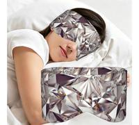 Glitter Abstract Diamond Crystal Pattern Printed, Sleep Mask for Home Travel, Full Eye Covers Light Blocking Eye Mask Sleep Eye and Ear Muffs