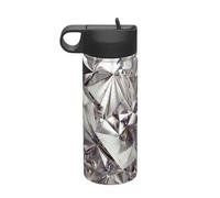 Glitter Abstract Diamond Crystal Pattern Printing The Print 18 Oz Stainless Steel Sports Insulated Kettle with Lid for Adult Men Women