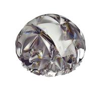 Glitter Abstract Diamond Crystal Pattern Shower Cap For Women, Elastic And Reusable,Double Waterproof Layers Bathing Hat