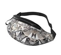 Glitter Abstract Diamond Crystal Pattern Unisex Sport Casual Crossbody Sling Bag, Lightweight Adjustable Chest Pack with Headphone Jack, Durable Polyester Fabric (All-Over Print)