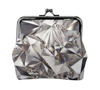 Glitter Abstract Diamond Crystal Pattern Women's Leather Kiss-Lock Coin Purse,Double-Sided Full Print Pattern,Ultra-Fine Fiber Leather,Small Clutch Wallet for Cash,Cards,Coins