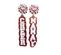 Glitter Acrylic CHEER MAMA Letter Earrings for Women Cheerleader Dangle Earrings Mother's Day Jewelry Gifts, Resin, No Gemstone