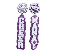Glitter Acrylic CHEER MAMA Letter Earrings for Women Cheerleader Dangle Earrings Mother's Day Jewelry Gifts, Resin, No Gemstone