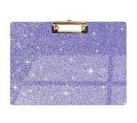 Glitter Acrylic Clipboard Horizontal, A4 Letter Standard Size, Cute Clipboards with Low Profile Clip for Drawing, Office Art Supplies - Purple（9" x 12.5"）