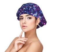 Glitter,Adjustable Silk Hair Wrap Adult's Satin Sleeping Cap Hair Women's Elastic Sleep Bonnet