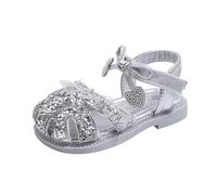 Glitter And Sequins Dress Sandals For Young Children Strap With Buckle Closure Active Girls Lightly Padded Insole For Comfort During Long Events Formal Occasions And Family Photoshoots