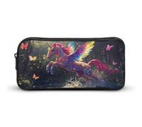 Glitter Angel Unicorm in The Creek Pencil Case Pen Box Stationery Bag Makeup Organizer Multifunctional Pouch Holder