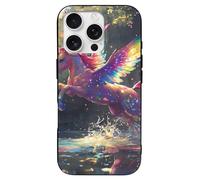 Glitter Angel Unicorm In The Creek Phone Case Compatible with iPhone 16 Plus Pro Max Shockproof TPU Protective Cover