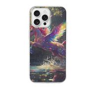 Glitter Angel Unicorm In The Creek Phone Case Compatible with iPhone 16 Plus Pro Max Shockproof TPU Protective Cover