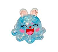 Glitter Animal Squeeze Toy Stress Relief Cat Paw Rabbit Bear Octopus Capybara Strawberry Squishys Sensory Toy Decompression Clear Stress Ball Fidget Toys for Children Adults, Office Desk Toys M (ran