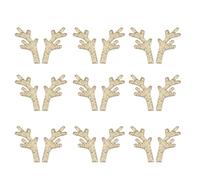 Glitter Antlers Mini Reindeer Deer Horns Embellishments Elk Animals Horn Charms Christmas Headband Decoration for Hair Accessories Craft 10 Pairs