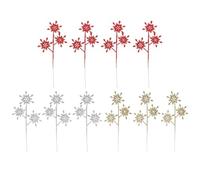 Glitter Artificial Leaf Decor Wreath Ornaments 10pcs | PE Foliage, Lightweight Placement, Delicate Elegant Styling, Suitable for Vase Displays, Centrepieces, Florists, Crafters