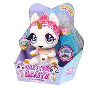 Glitter Babyz MGA Unicorn Baby Doll - Lunita Sky - With Magic Colour Changes, Pink Glitter Hair, Believe in Yourself Outfit, Nappy, Shampoo Bottle & Dummy - For Children from 3 Years