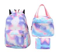 Glitter Backpack for Girls - Shimmer Nylon School Bag Stylish Travel Tote Lightweight Waterproof Durable Material | Fashionable Adjustable Shoulder Straps for Students Picnic, Starry Purple, Se