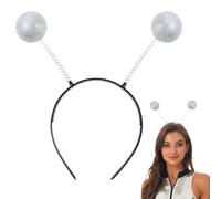 Glitter Ball Boppers Headbands Silver Alien Head Boppers Carnival Headband Costume Accessory Carnival Party Fancy Dress Up Accessories