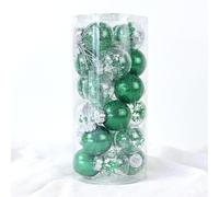 Glitter Ball Ornaments 24 Pack for Seasonal Tree Decoration with Eye-Catching Shine for Upscale Interior Holiday Styling Projects (green)