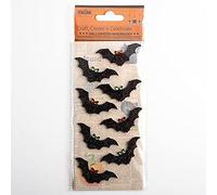 Glitter Bats 5cm x 2cm Halloween Craft Decorations Self Adhesive Stickers for Children and Kids (8 pcs)
