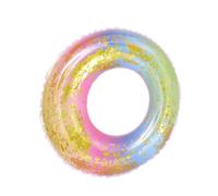 Glitter Beach Swimming Ring | Sparkling Rainbow Pool Tubes Float for Adults