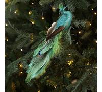 Glitter Bird Clip Decorations,Foam Birds Artificial Birds, for Christmas Tree Decoration Wedding Crafts(Green)