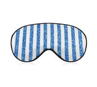 Glitter Blue and White Stripes Sleep Mask Eye Masks Soft Blackout Eye Shade Cover Blindfold Eyeshade for Deep Rest Travel Nap