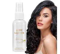 Glitter Body Spray,Shimmer Glitter Hairspray Dry Powder Makeup - Highlighter Glow Loose Powder Halloween Prom Accessories for Women Men Skin Face Clothes Stage Concert