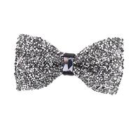 Glitter Bow Tie Men's Wedding Sequins Bow Tie Sequins Bow Tie Glitter Bow Tie Adjustable Pre-Tied Stag Night Dance Party Costume with Adjustable Strap for Party Carnival, gray, One Size