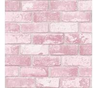 Glitter Brick Wallpaper Pink Debona 9806