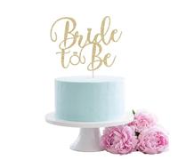 Glitter Bride to Be Cake Topper, First Confirmation Decorations, Kids Birthday, Bridal Shower, Wedding, Marriage Anniversary Party Decorations Gold Glitter(golden)