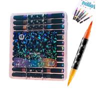 Glitter Brush Markers, Colouring Pens and Scrapbook Craft Accessories, Colouring Pens for Adults, Children, Teenagers, Beginners, Classroom, School, Office, Painting, Notebook, Birthdays