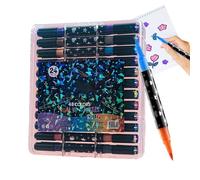 Glitter Brush Markers - Painting Pens and Scrapbook Craft Accessories | Glitter Effect Brush Marker | for Adults, Children, Teenagers and Beginners, Birthday, Class Room, Note Book, School and School