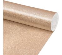 Glitter Bulletin Board Paper Roll Sparkle Wrapping Paper Bulletin Board Decor Glitter Poster Gift Wrapping DIY Art Crafts Wallpaper Background for Home Office Classroom Decor 17" x 20ft, Champagne