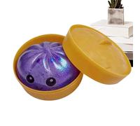 Glitter Bun Squeeze Toy, Sensory Antistress Fidget Ball, 3.35x2.17 Inches Bun Toy with Soft Texture, Sturdy Gel Fidget Toys, Stress Reliever with Design, Sensory Accessory for Adults Students