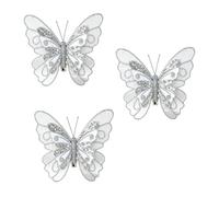 Glitter Butterfly Ornaments, 3Pcs 2-Layer Sequin Butterflies Clip Decors