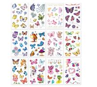 Glitter Butterfly Tattoos Waterproof Tattoo Stickers for Kids Girls Party Favors 12PCS Kids Glitter Tattoos