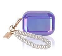 Glitter Case for AirPods Pro 2nd Generation 2022 with Pearl Wrist Keychain,Colorful Rainbow Cute Airpod Pro 2 (2022) Case Women Girls Protective Skin Cover Soft TPU Shockproof-Lavender Purple