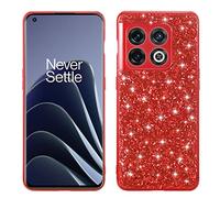 Glitter Case for OnePlus Ace Pro/OnePlus 10T Luxury Bling Sparkle Glitter Shining Fashion Style Cover Slim Fit Anti-scratch Protective Case Shockproof Shell - Red
