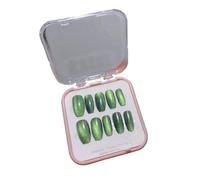 Glitter Cat Eye False Nails 10 Pieces Press on Nails Short Fake Nails Shiny French Fake Nails Stick-on Nail Art False Nails Stickers False Nails for Women and Girls